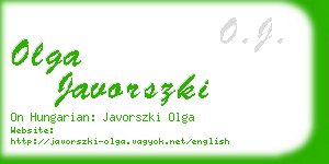 olga javorszki business card